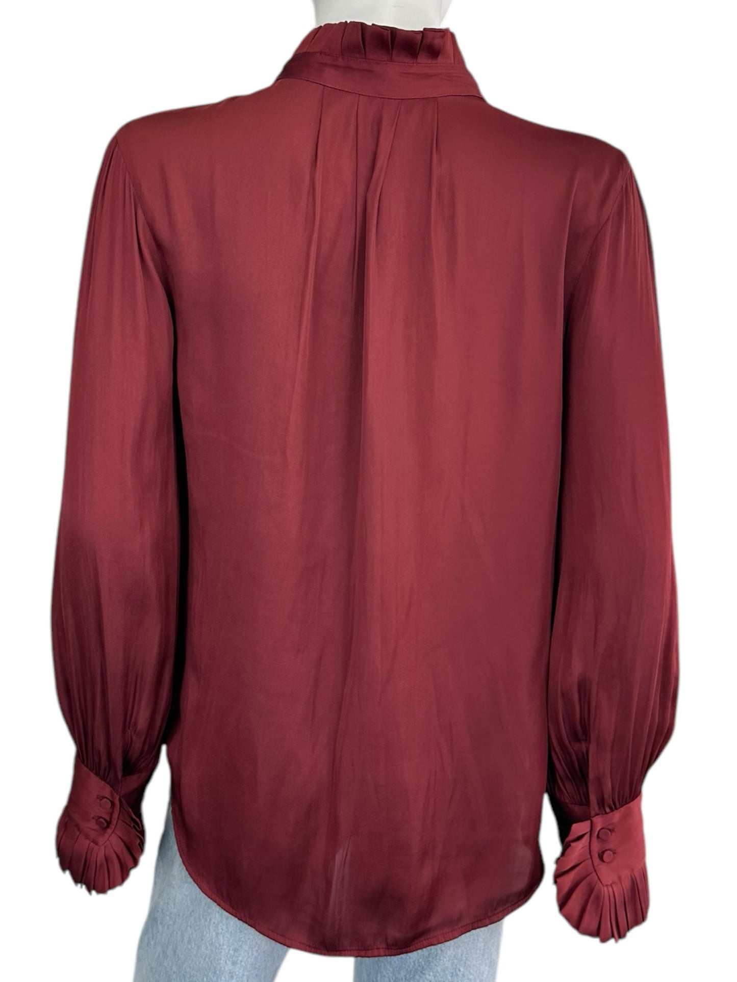 PAIGE Maroon Button-Down Size S