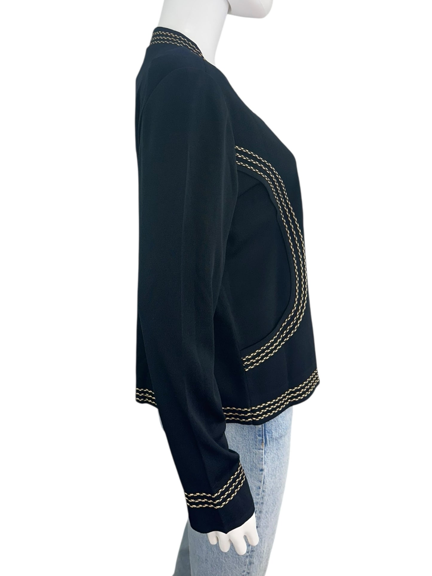 MING WANG Black Knit Jacket Size L