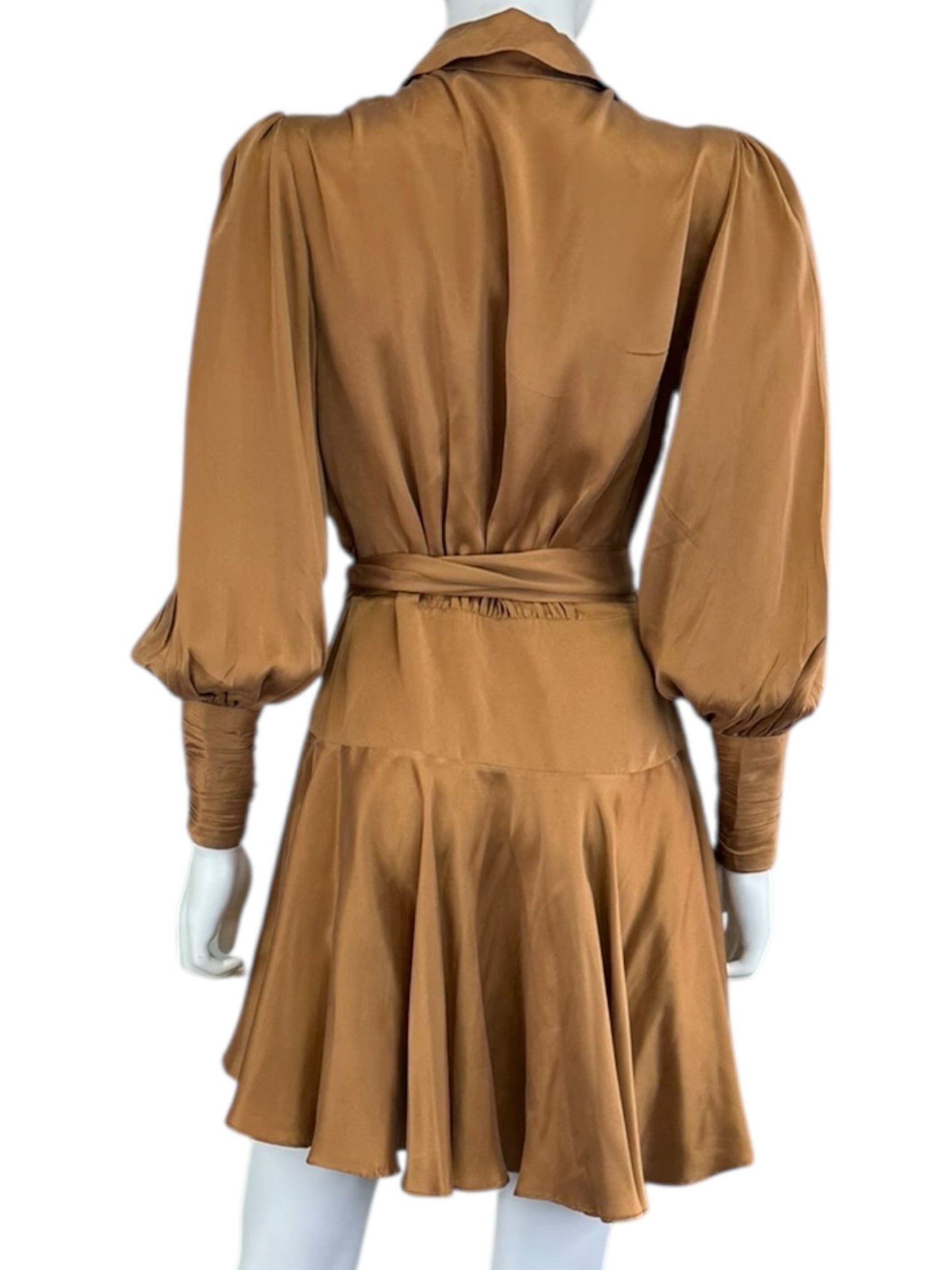ZIMMERMANN Natural 100% Silk Mini Wrap Dress Size 0