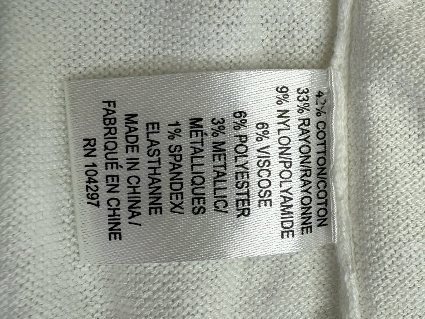 MILLY White LOVE Sweater Size L