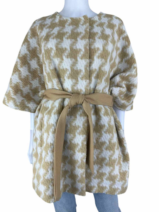 elevenses Tan Houndstooth Coat Size M/L