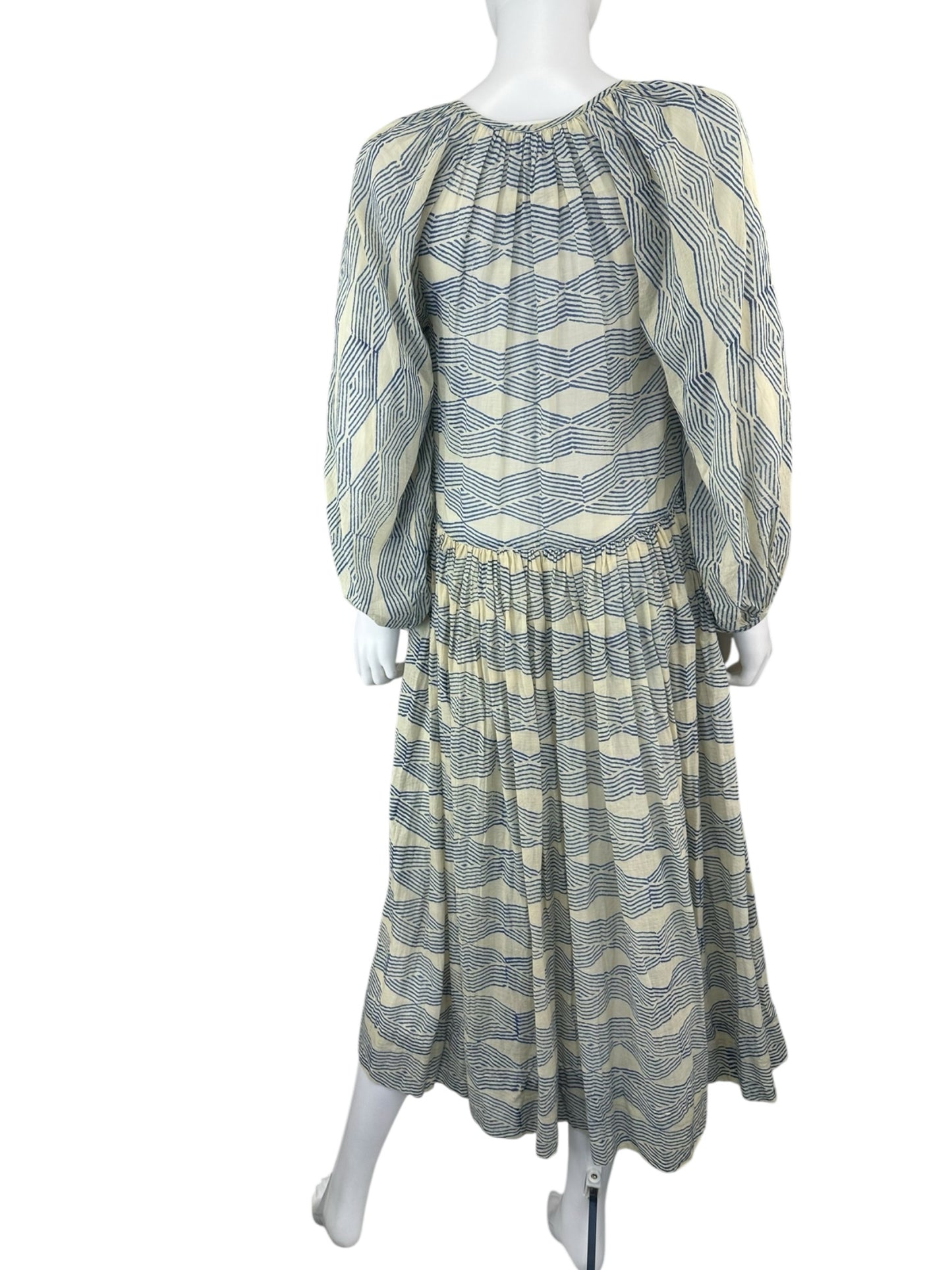 Alix of Bohemia Blue 'Saranna' 100% Cotton Maxi Dress Size S
