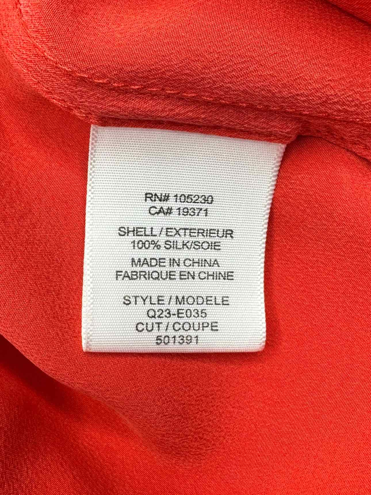 EQUIPMENT Coral Silk Button-down Shirt Size S