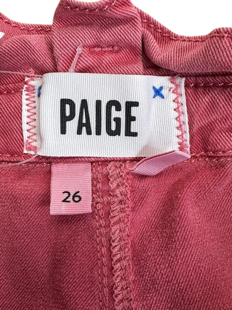 PAIGE Red High Waisted Shorts Size 26