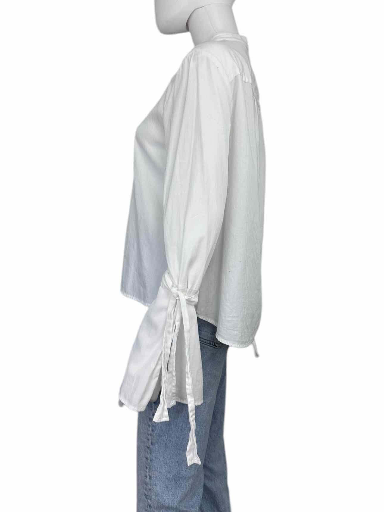 BCBGMAXAZRIA White 100% Cotton Button-Down Shirt Size M