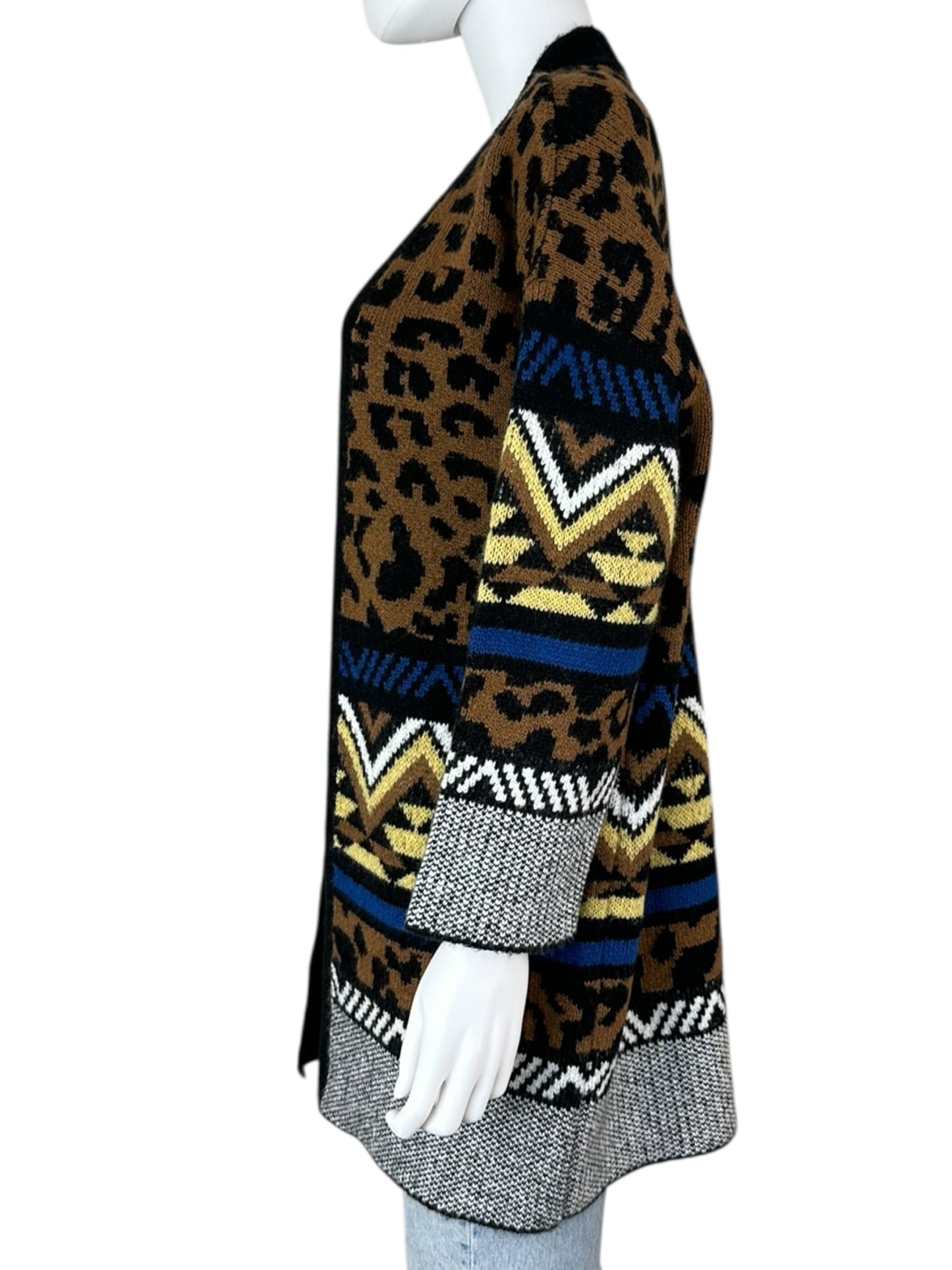 by anthropologie Marseille Leopard Sweater Cardigan Size XS