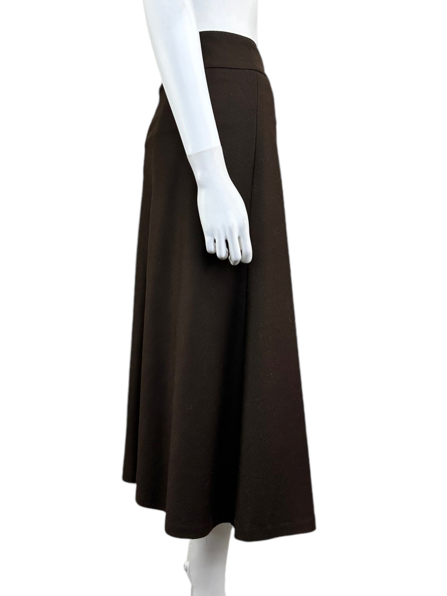 Talbots Brown Wool Midi Skirt Size M
