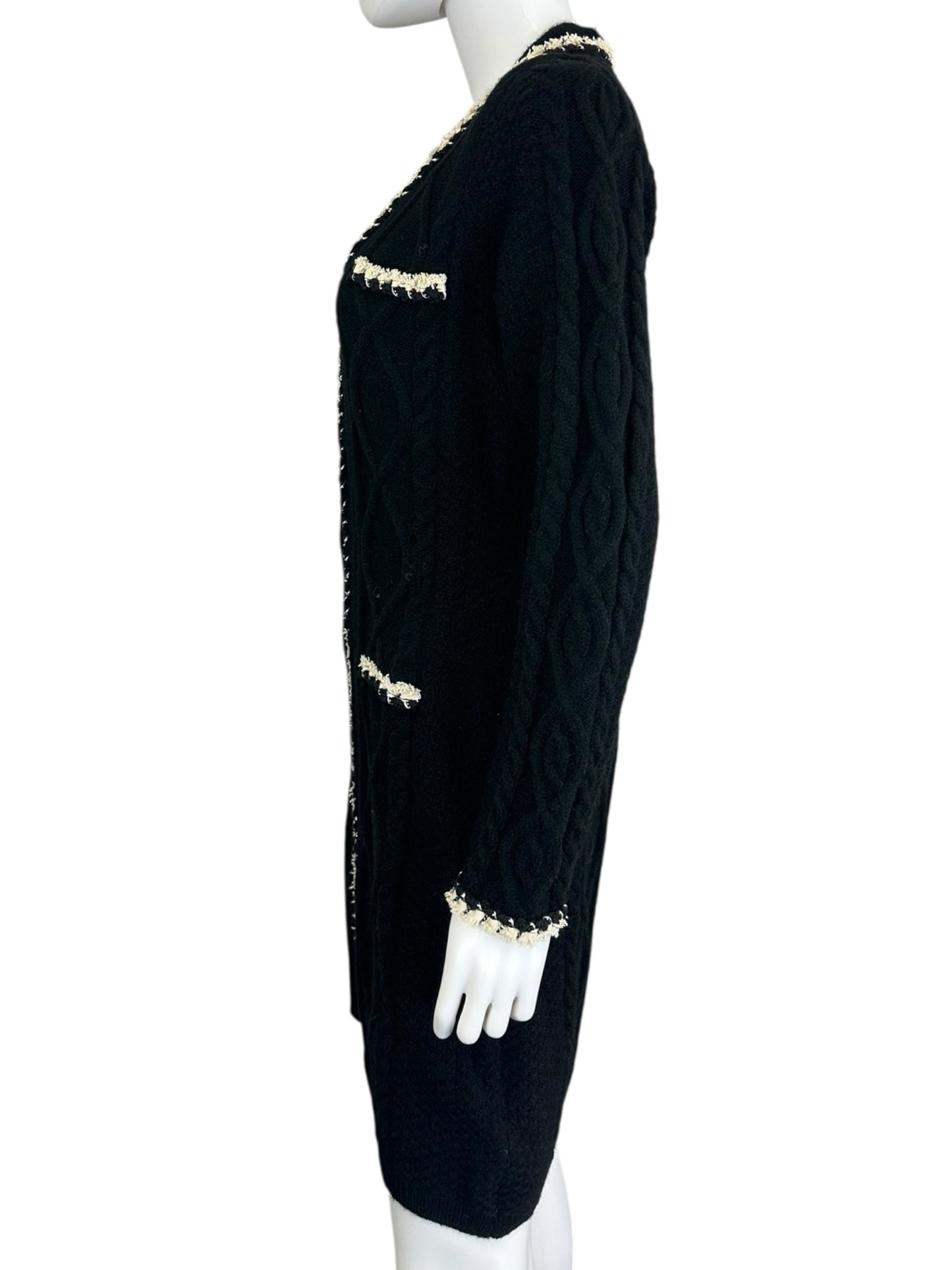 Stellah NWT Black Tweed Sweater Cardigan Size L