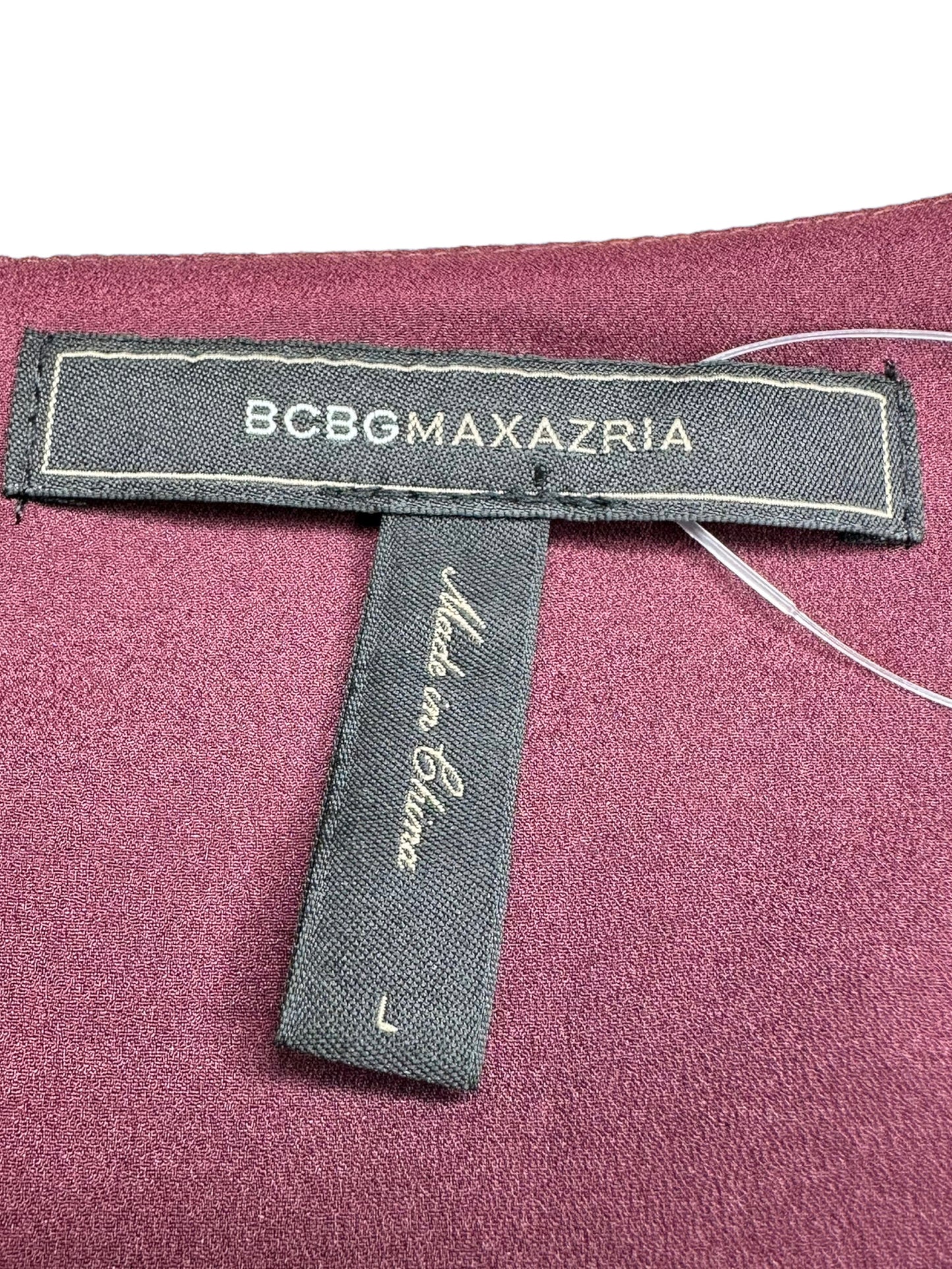 BCBGMAXAZRIA Burgundy Vegan Leather Blouse Size L