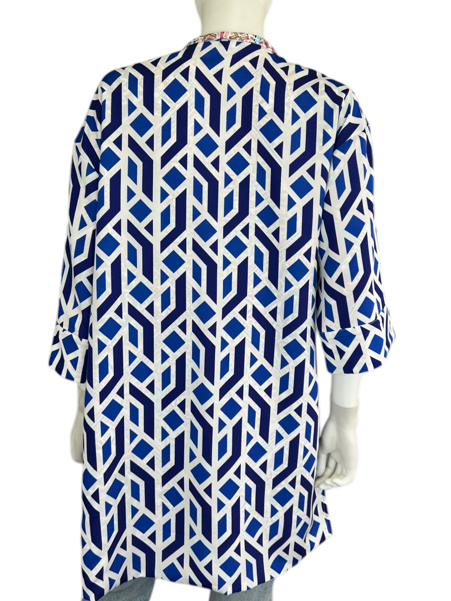 Chicos Blue Kimono Reversible Size M
