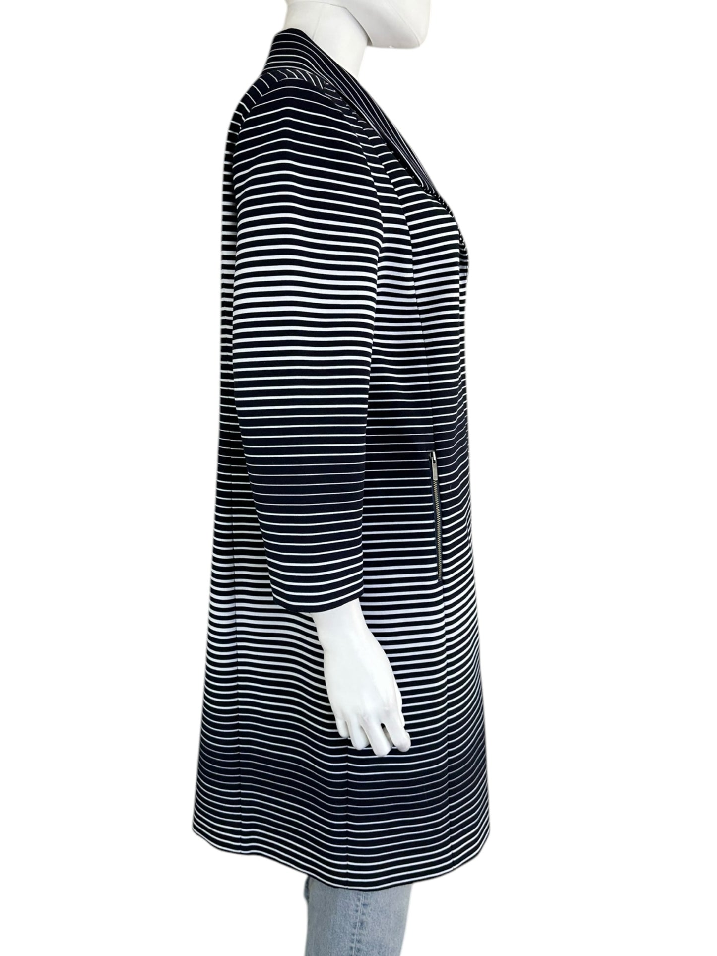 Classiques Entier Navy Striped Coat Size L