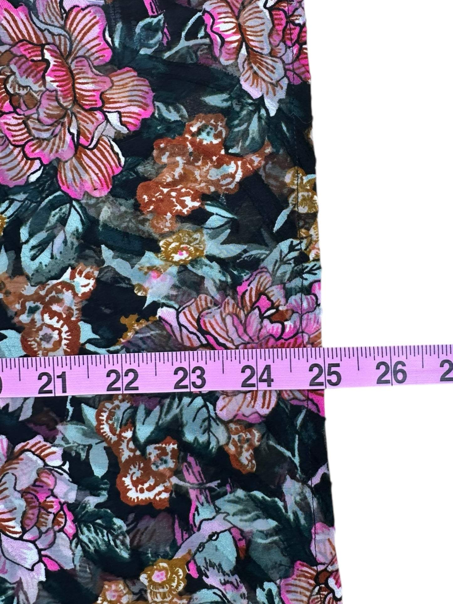 TOPSHOP Teal Floral Ruffle Blouse Size 8