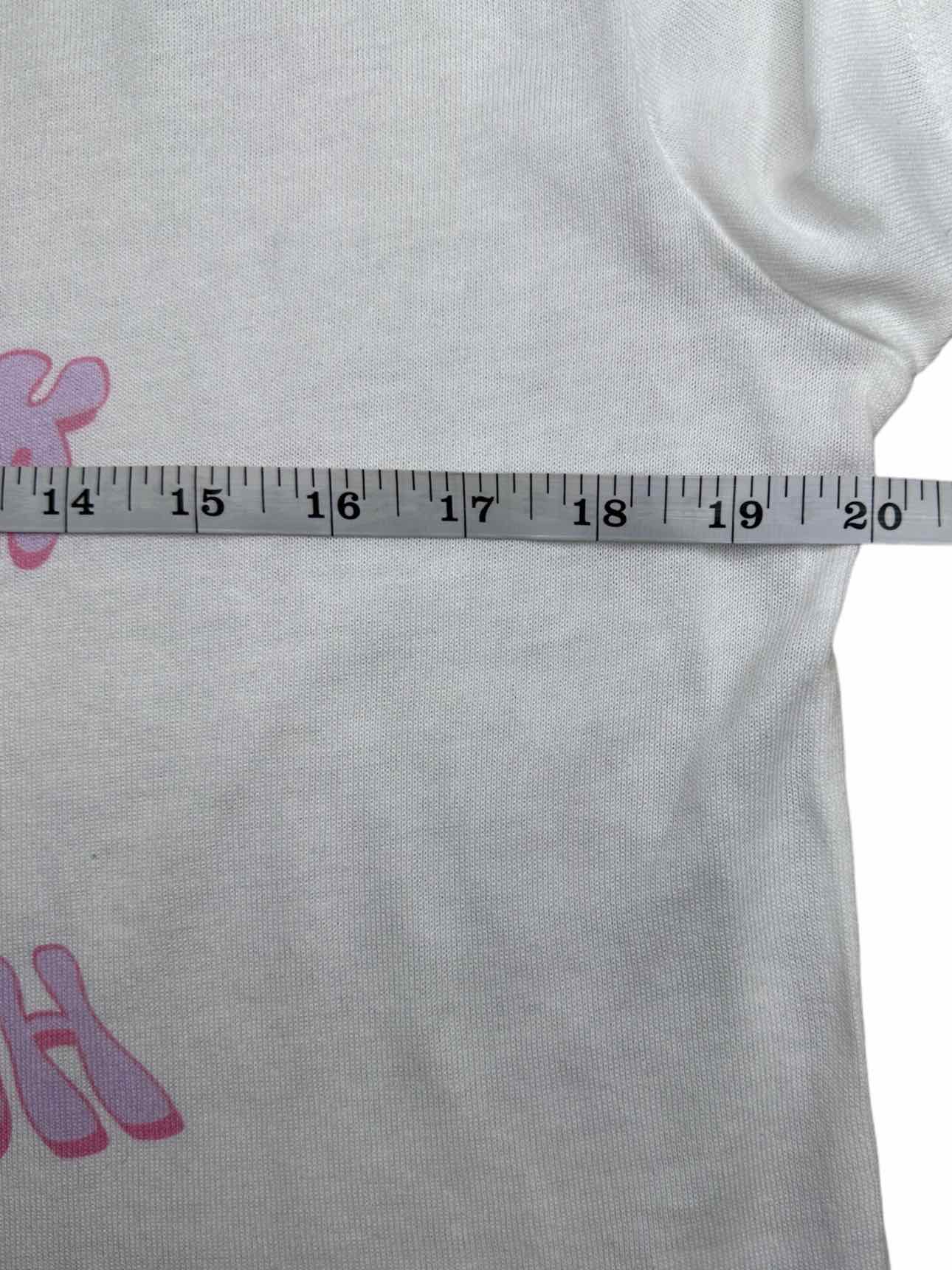 KOCH White Graphic Front Knit Top Size S