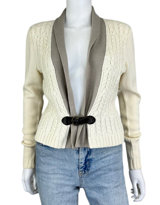 ANTONIO MELANI Wool Cable Knit Cardigan Size S