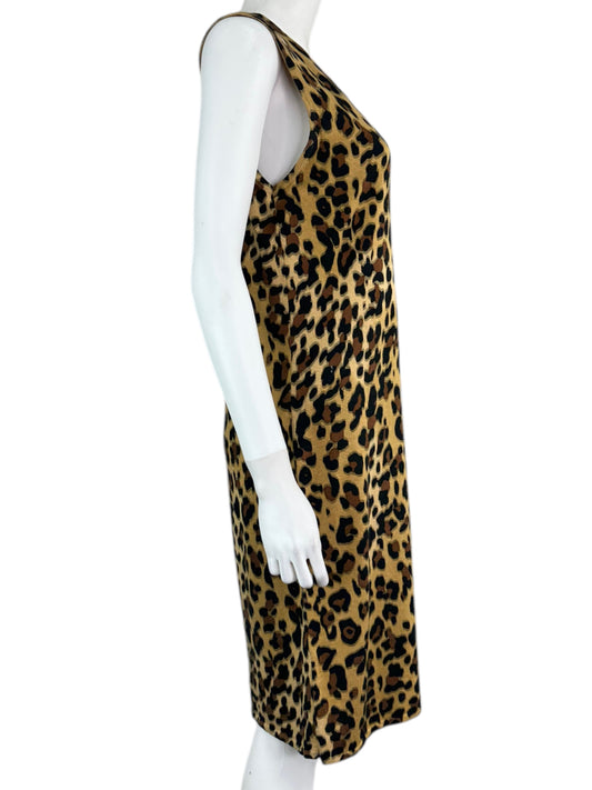 Calvin Klein Brown Animal Print Dress Size L