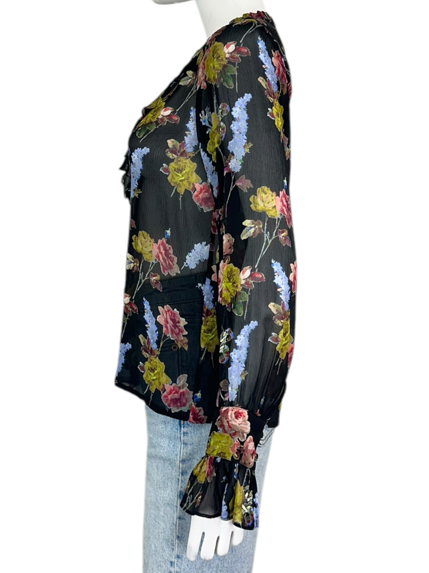 PAIGE Sheer Floral Button-Down Size XS