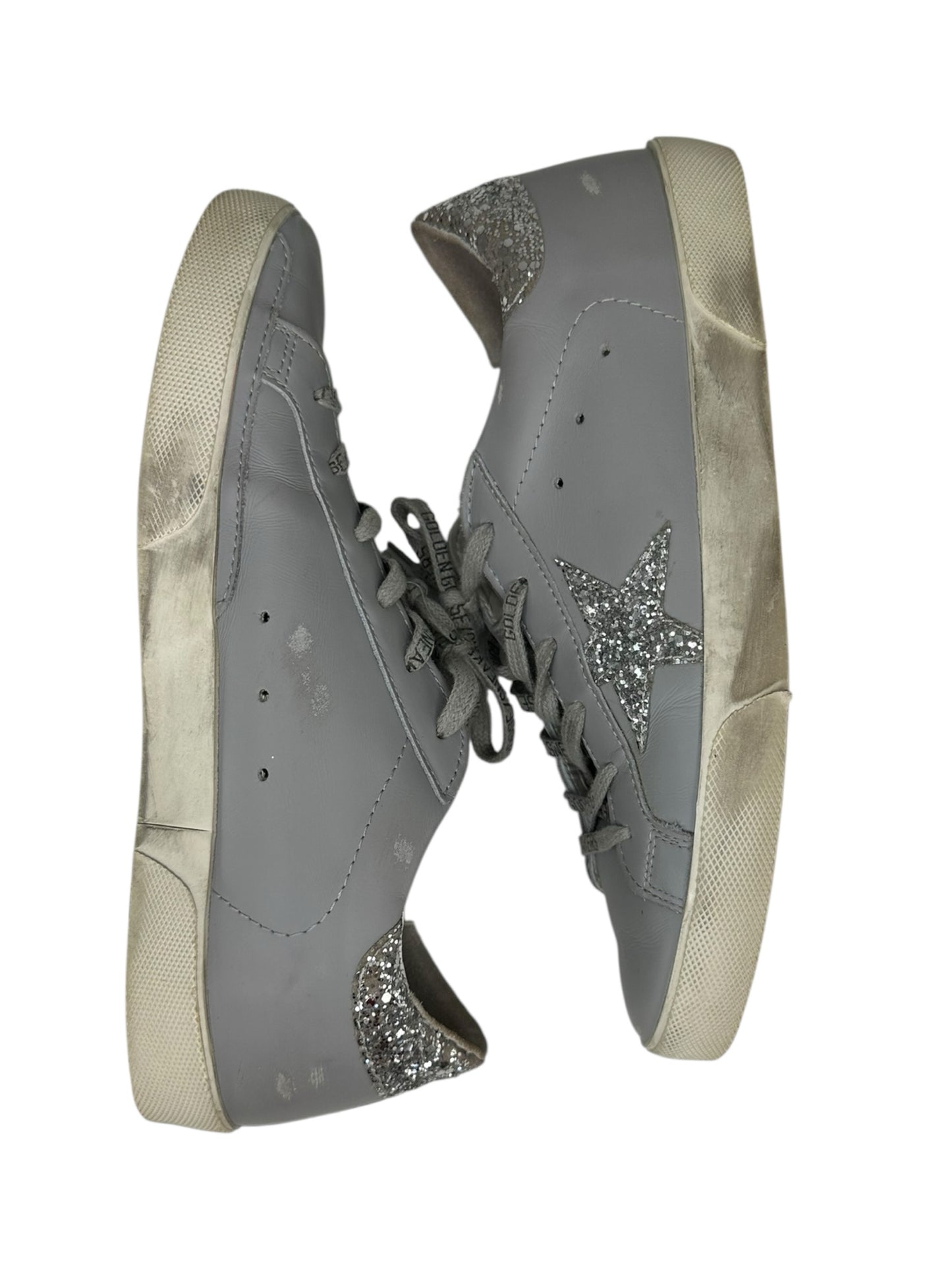 GOLDENGOOSE Grey Super-Star Leather Sneakers Size 40