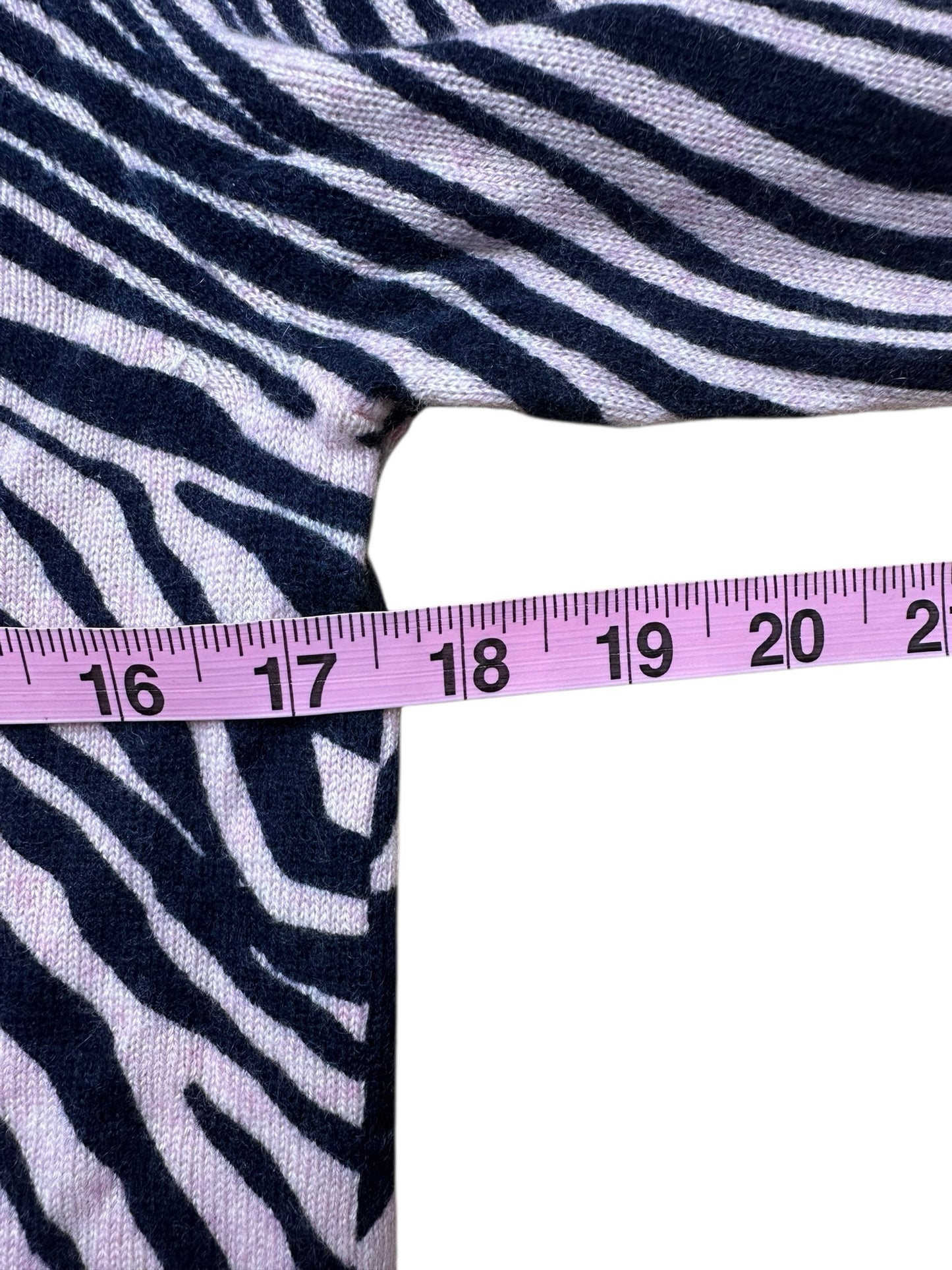 J. Crew Pink 100% Cashmere Zebra Stripe Sweater Size S