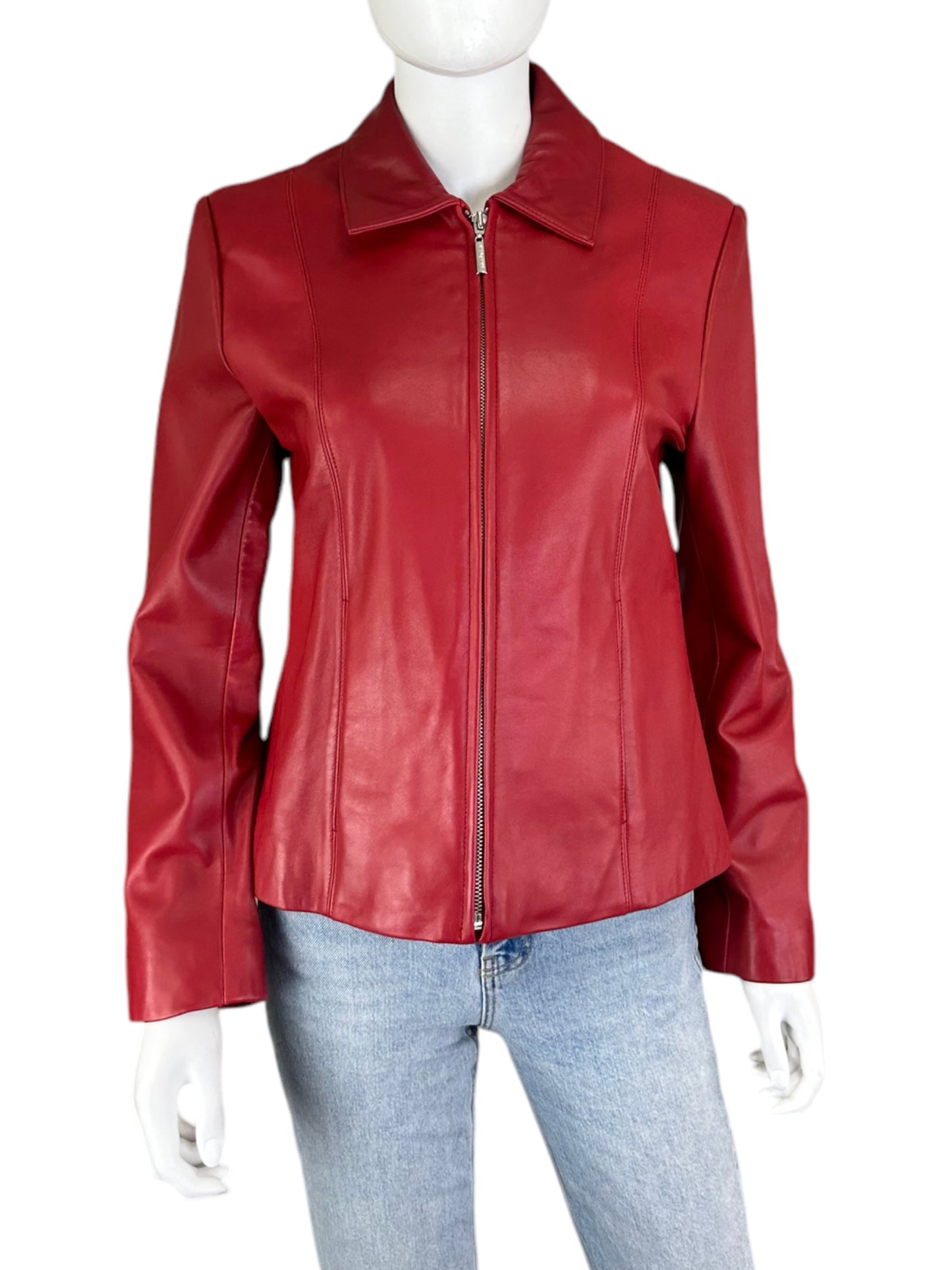 ADLER Red Lamb Leather jacket Size M