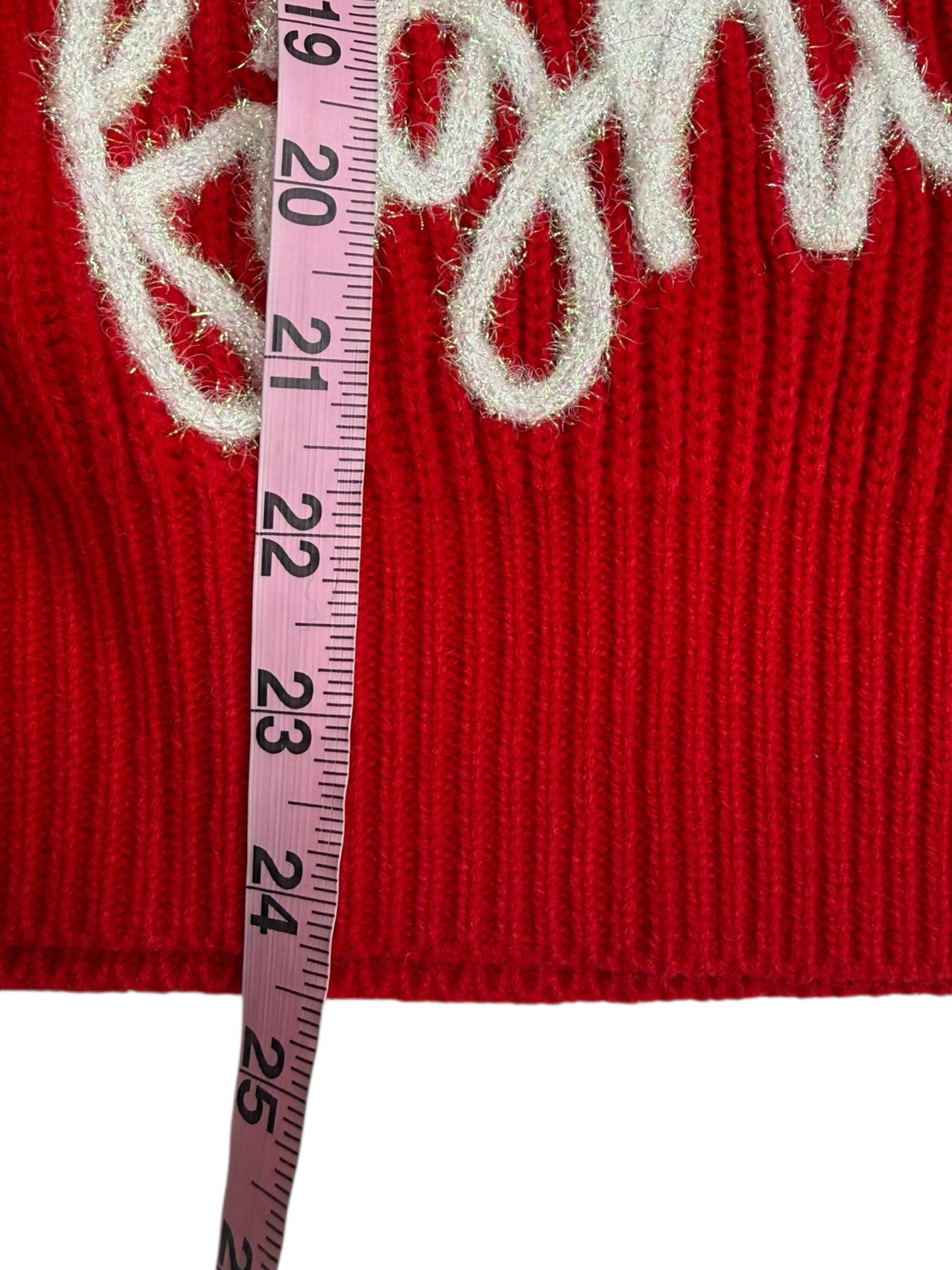 Queen of Sparkles Red Go Fight Win Sweater Cardigan Size L