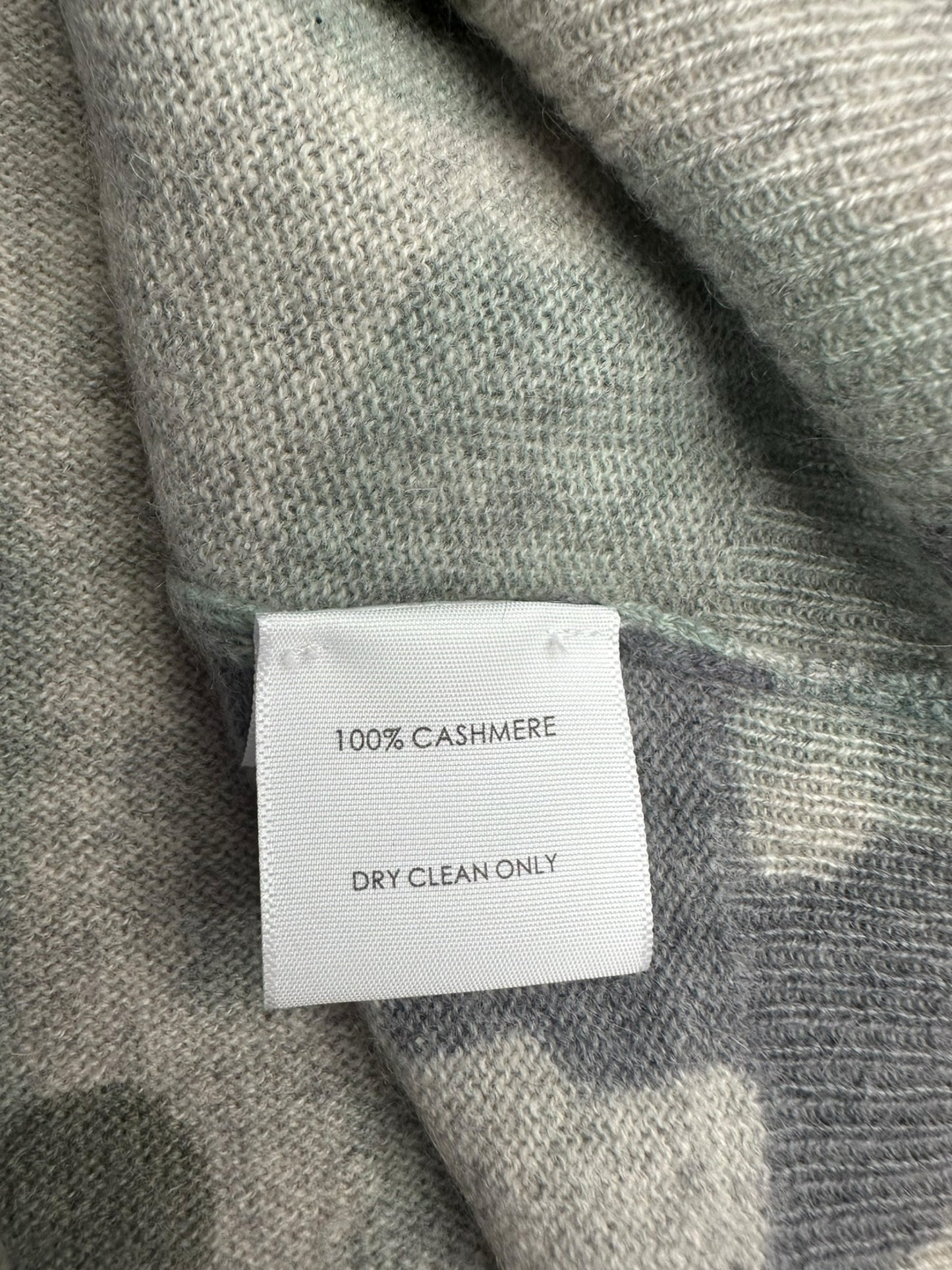WHITE + WARREN Gray And Green Sweater Size XS