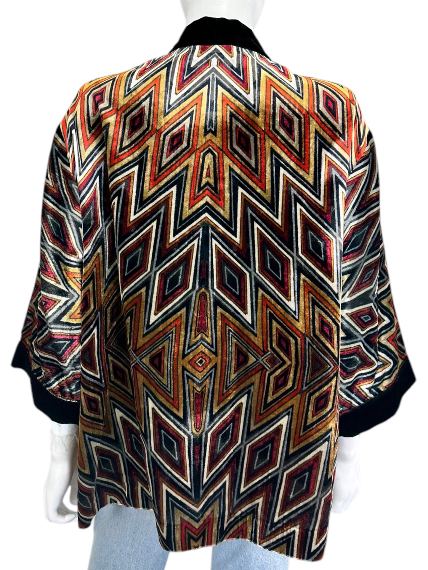 chicos Velvet Geo Print Kimono Size XL