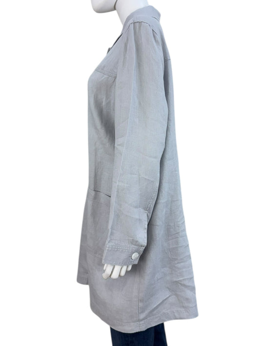 J. Jill NWT Light Grey 100% Linen Jacket Size L