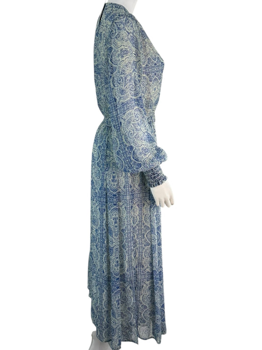 Iris Setlakwe Blue Paisley Maxi Dress Size 6