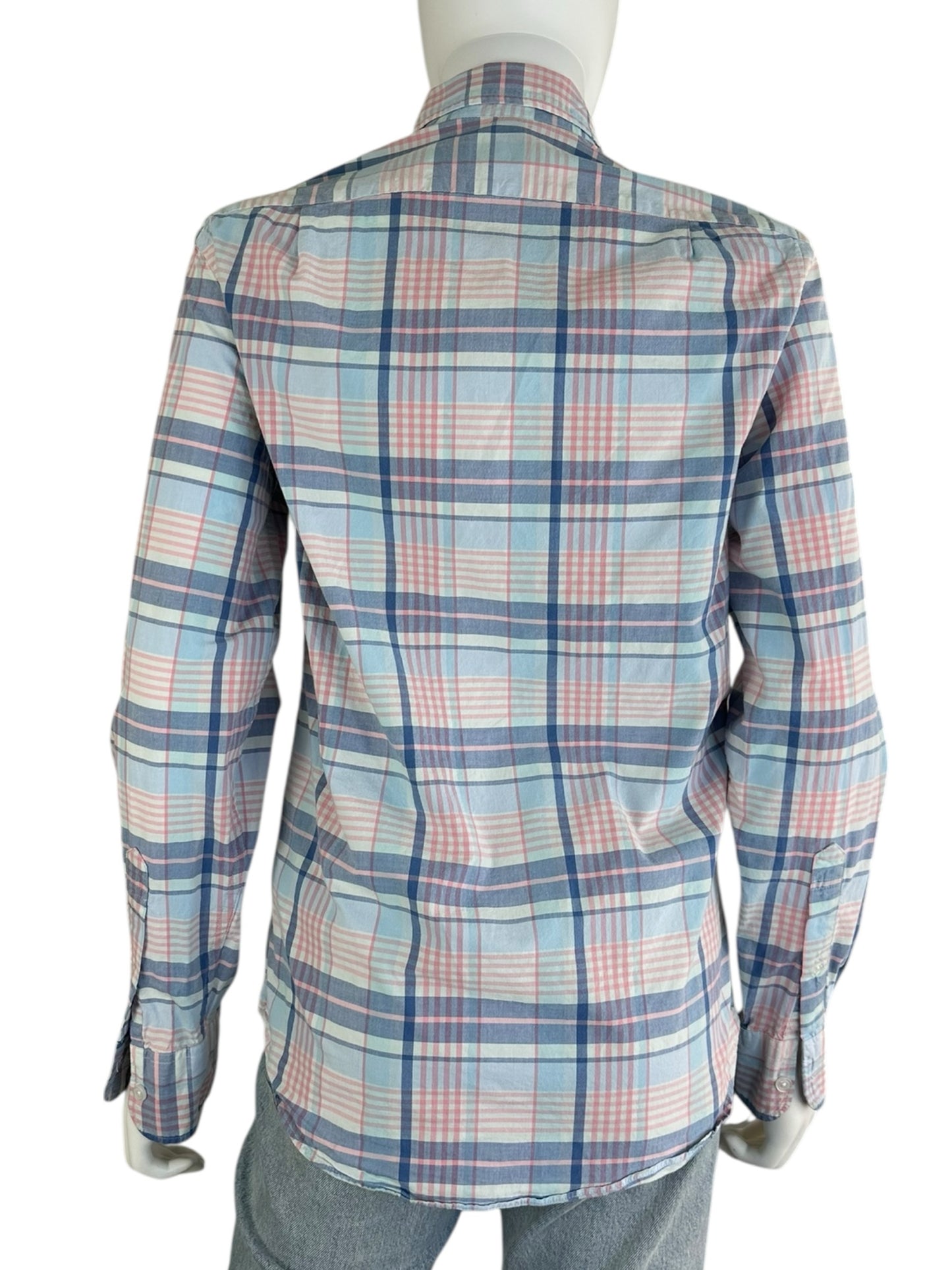 J. Crew Pink and Blue Plaid Button-Down Size XS