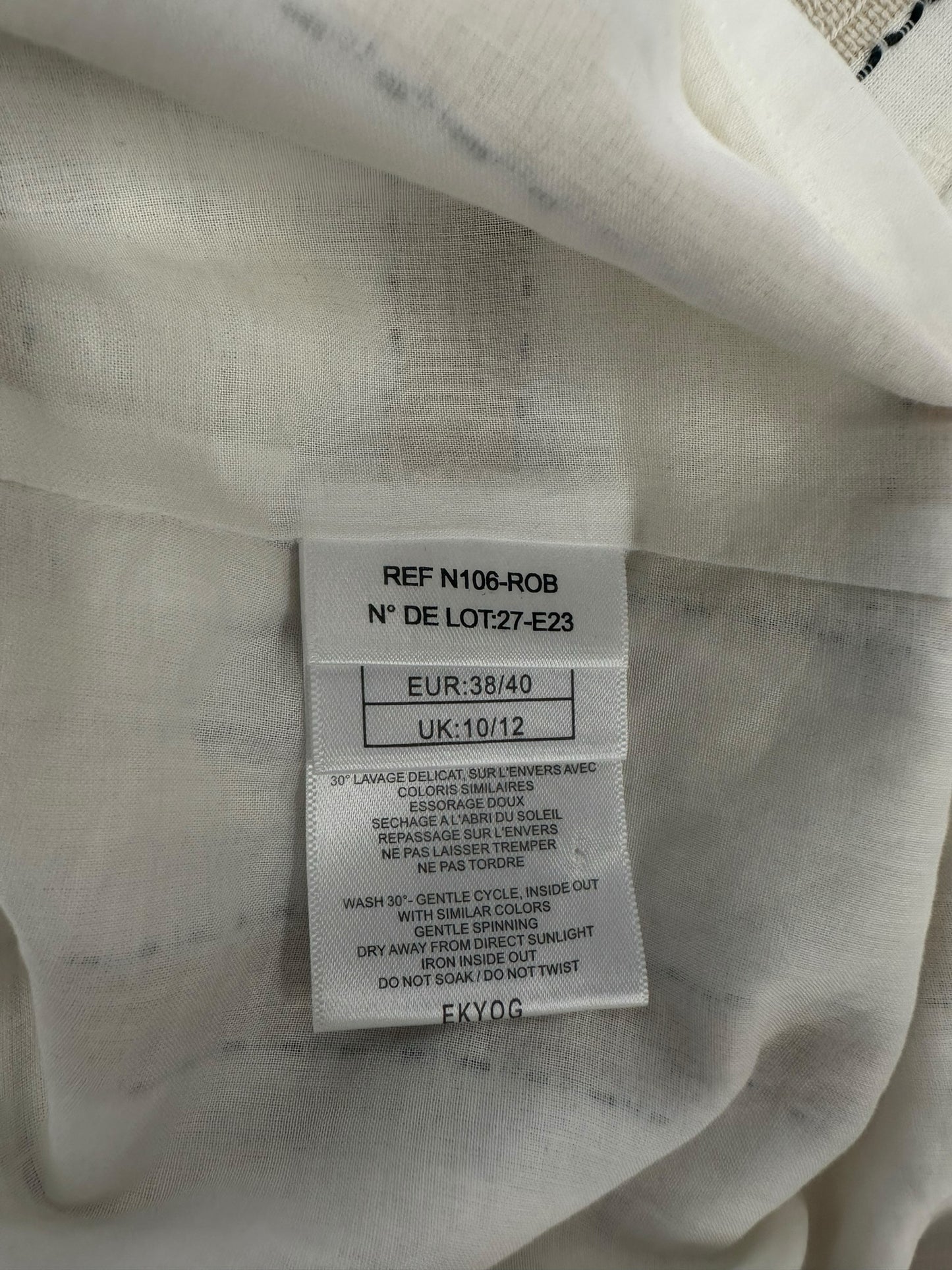 EKOYOG Beige and White Striped Maxi Dress Size 10/12