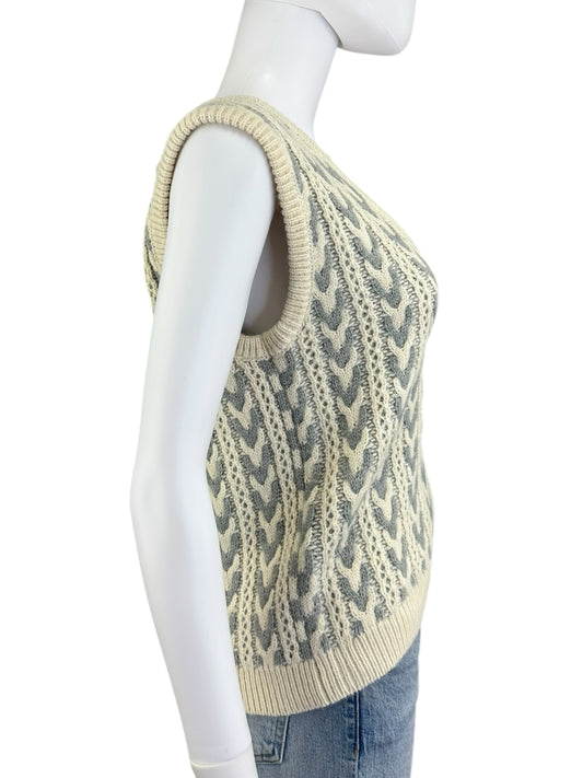 heartloom NWT Cream Herringbone Sweater Vest Size XS