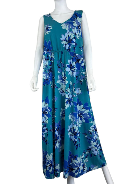 Coldwater Creek NWT Teal Floral Maxi Dress Size 1X