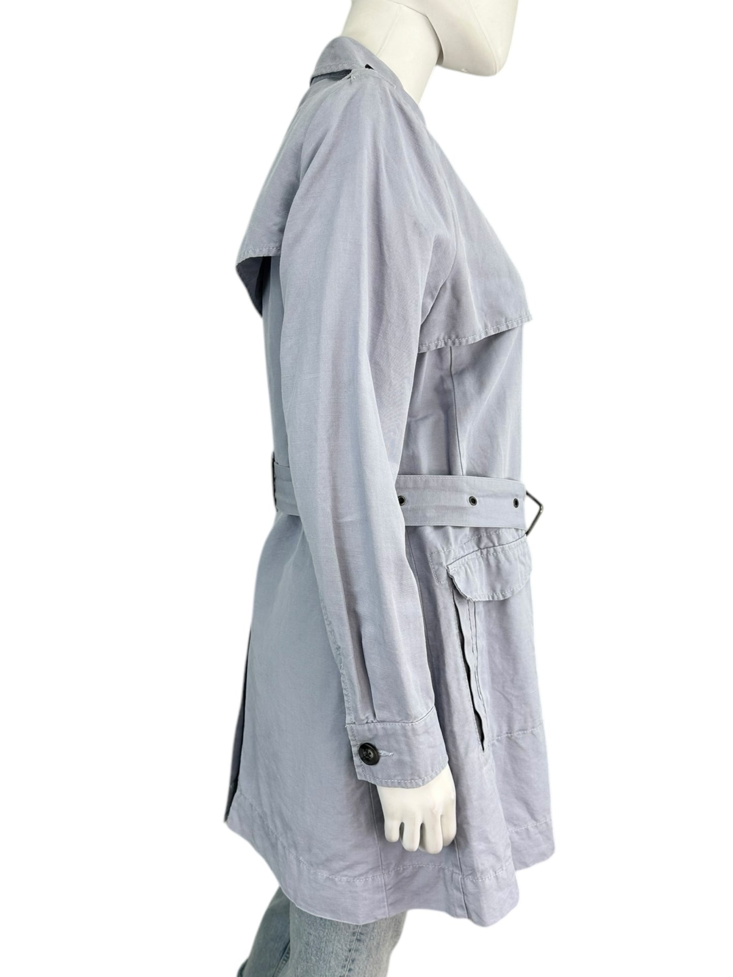 cabi Pastel Blue TANNER Trench Coat Size M