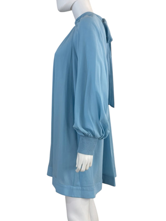 alice & olivia NWT Mineral Blue Gracen Trapeze Chiffon Mini Dress Size S