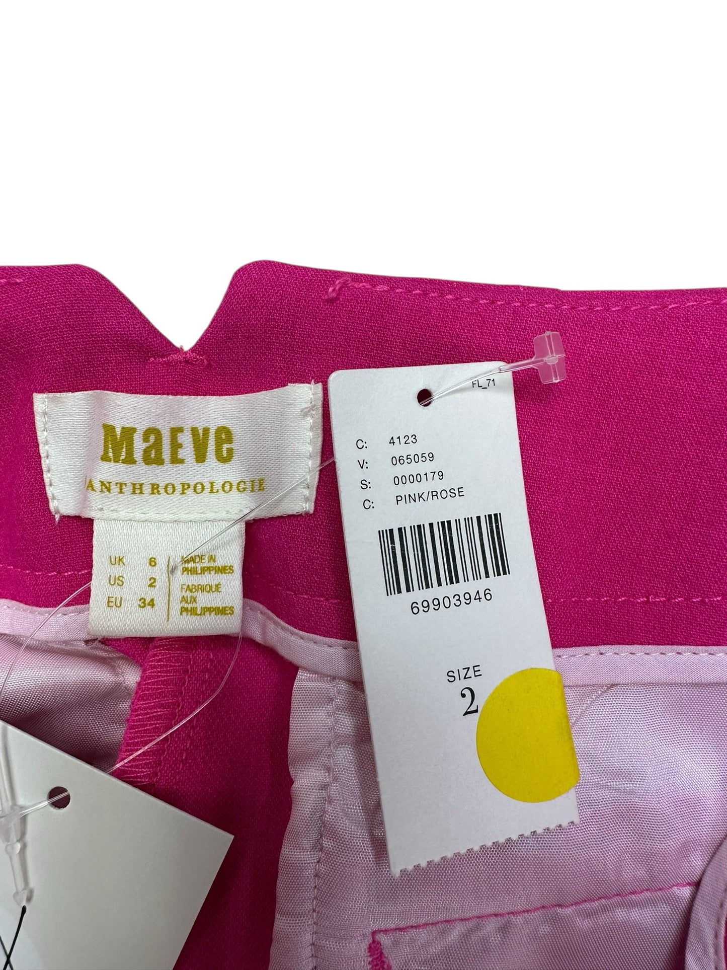 maeve NWT Pink Pleated Wide Leg Trousers Size 2
