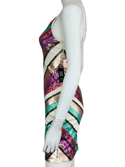 EXPRESS NWT Chevron Sequin Mini Dress Size XS