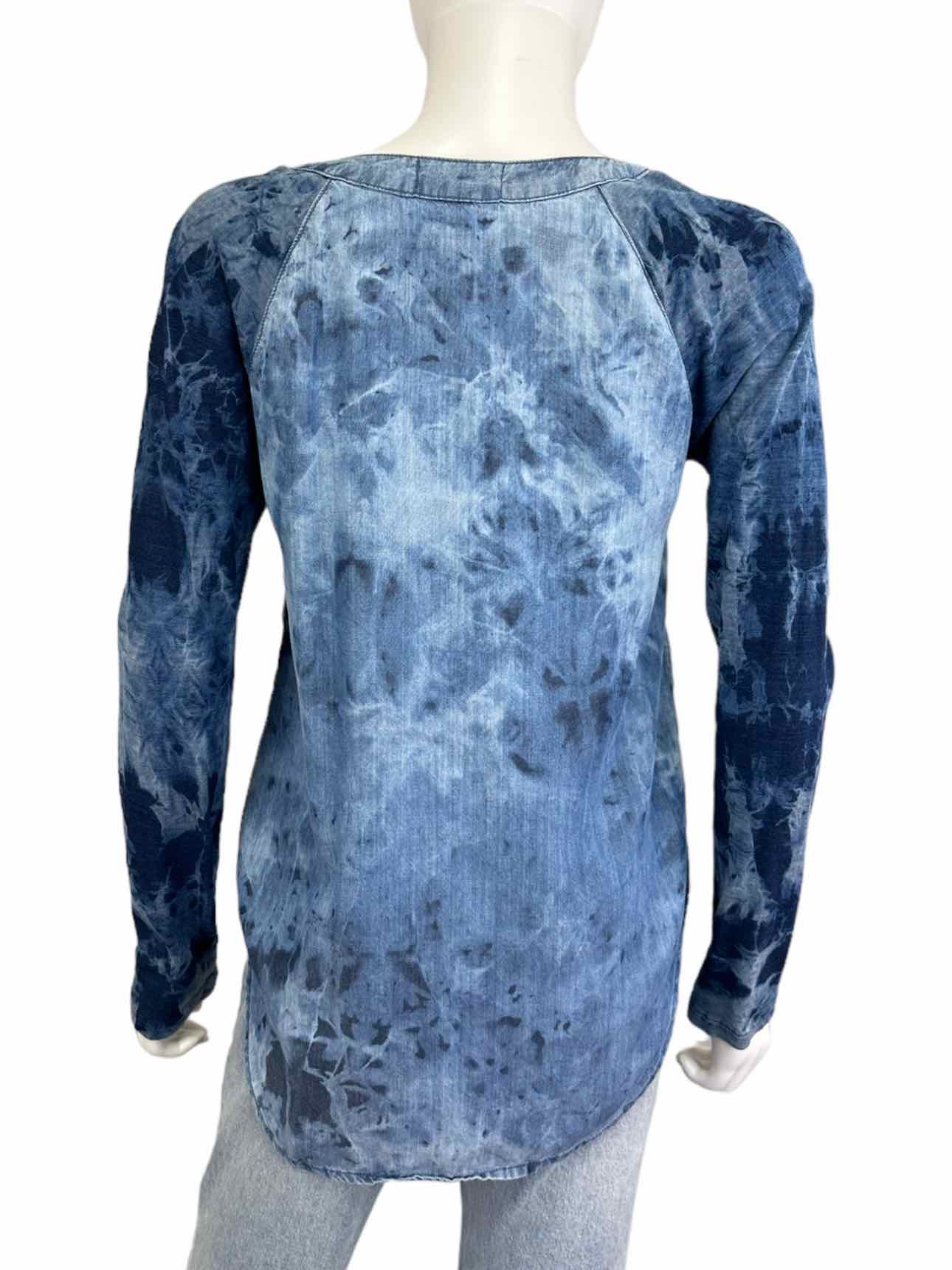 cloth & stone Blue Tie Dye Top Size S