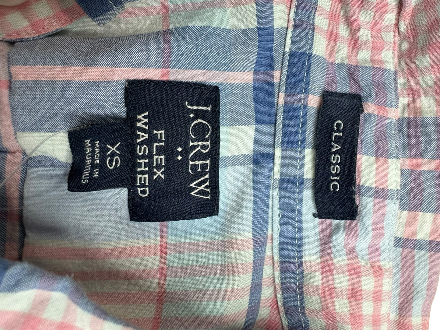 J. Crew Pink and Blue Plaid Button-Down Size XS