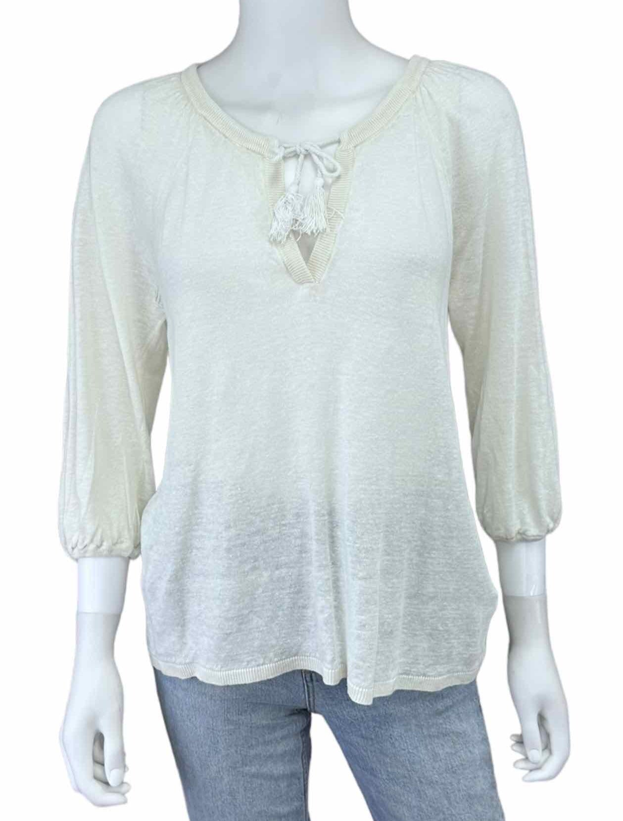joie Ivory 100% Linen Sweater Size XS