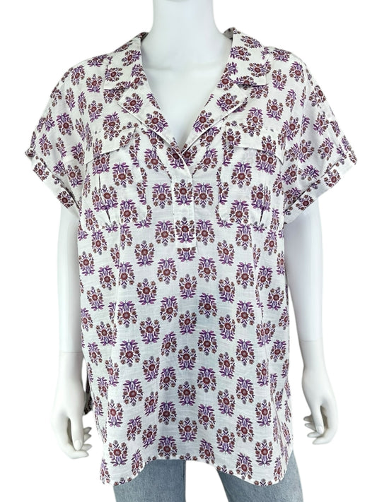 J. Jill 100% Cotton Paisley Blouse Size XL