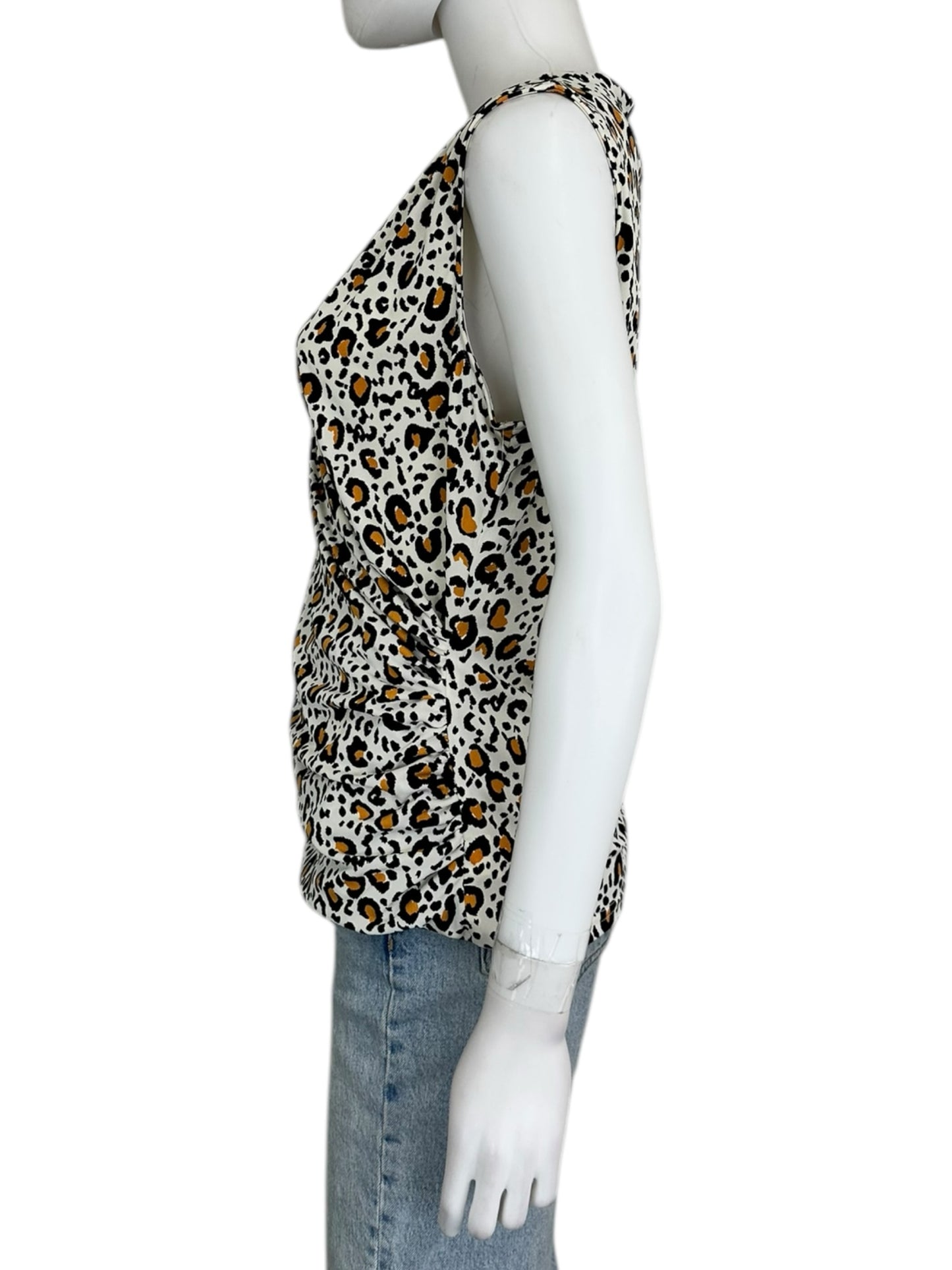 TAHARI NWT Snow Leopard Wrap Top Size M
