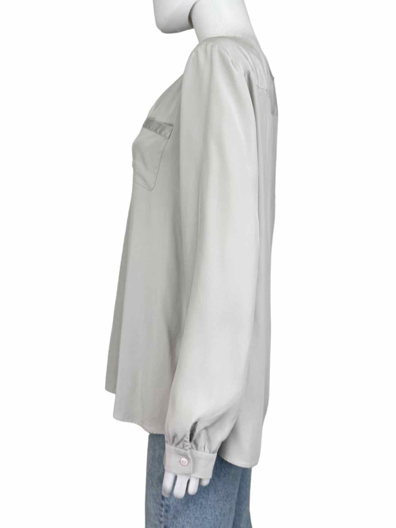 LAFAYETTE 148 NEW YORK Gray 100% Silk Blouse Size 10