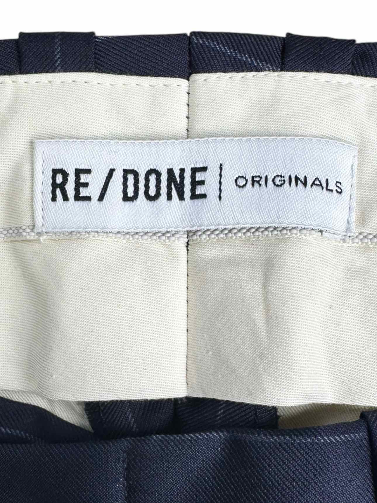 RE/DONE Navy Pinstripe Virgin Wool Trouser Size 28
