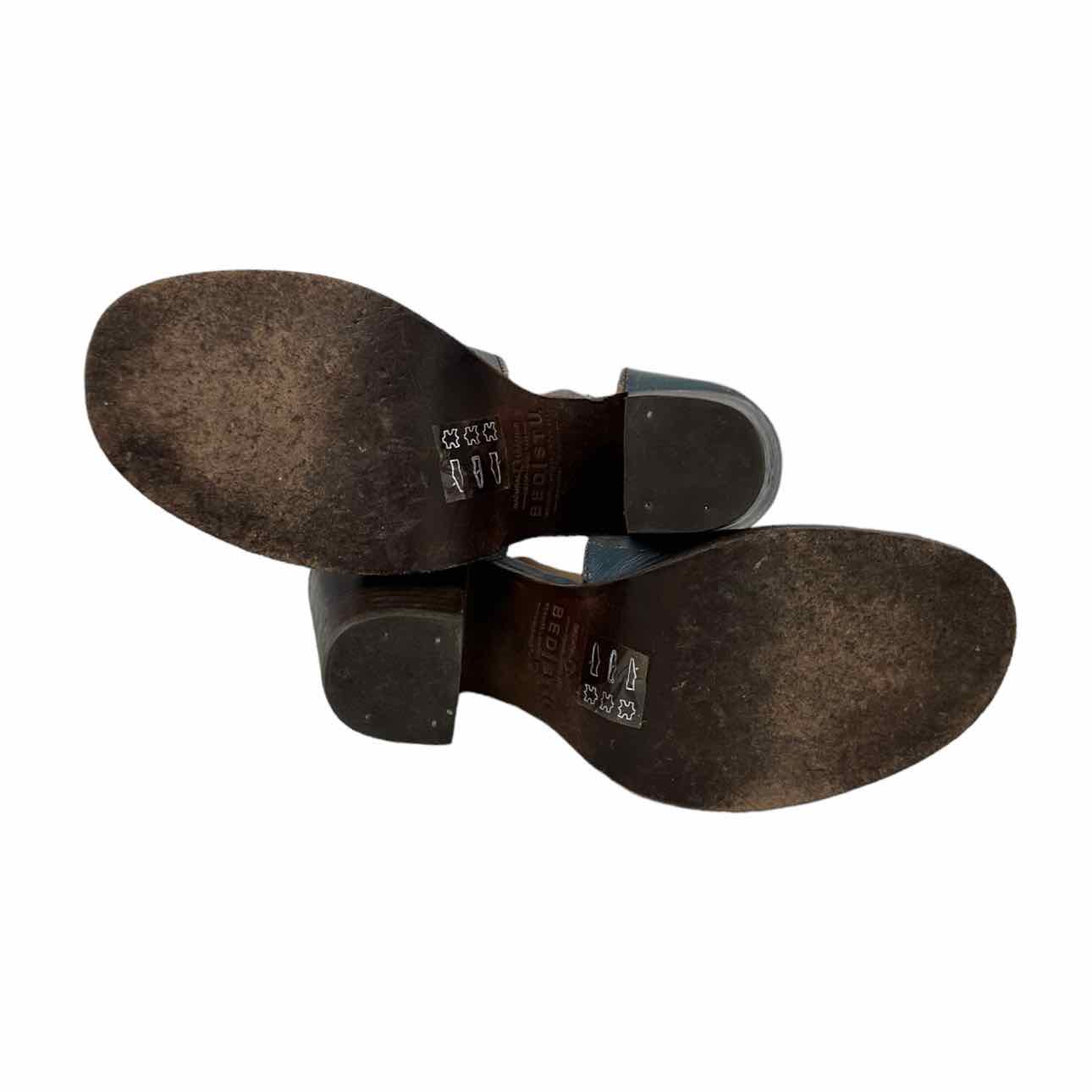 bed stu Blue Leather OLENA Booties Size 8