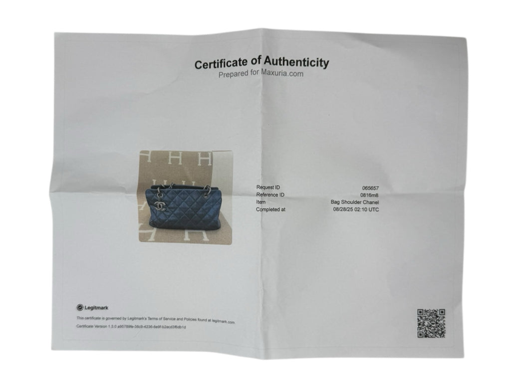 CHANEL Blue Caviar Leather Shopping Tote