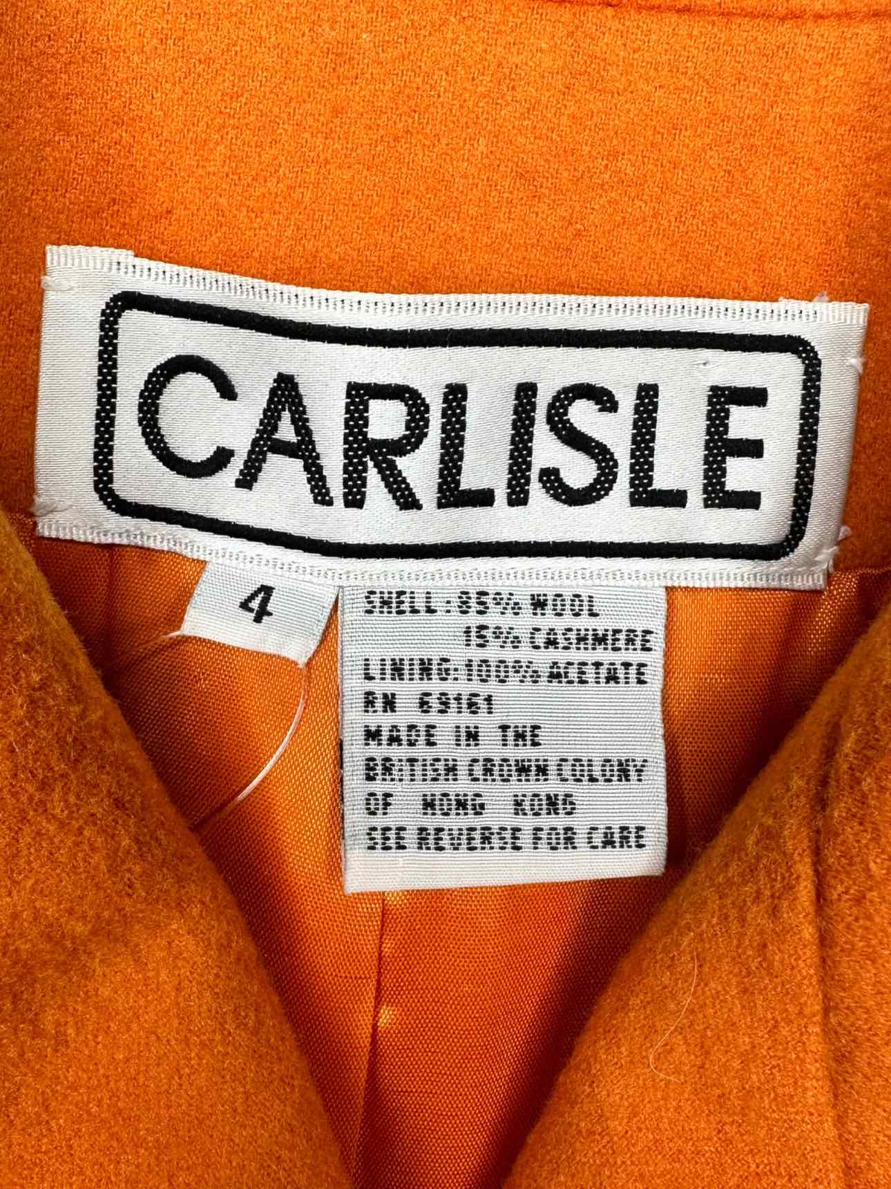 CARLISLE Wool Blend Orange Blazer Size 4