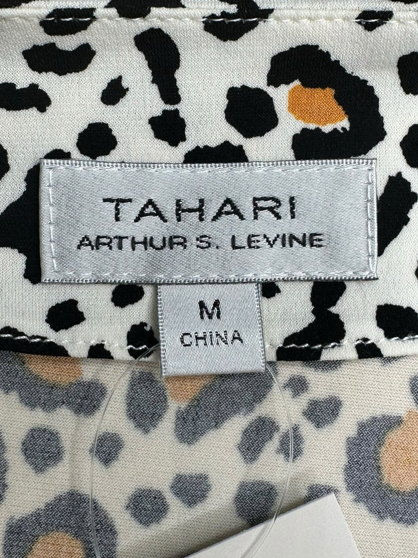 TAHARI NWT Snow Leopard Wrap Top Size M