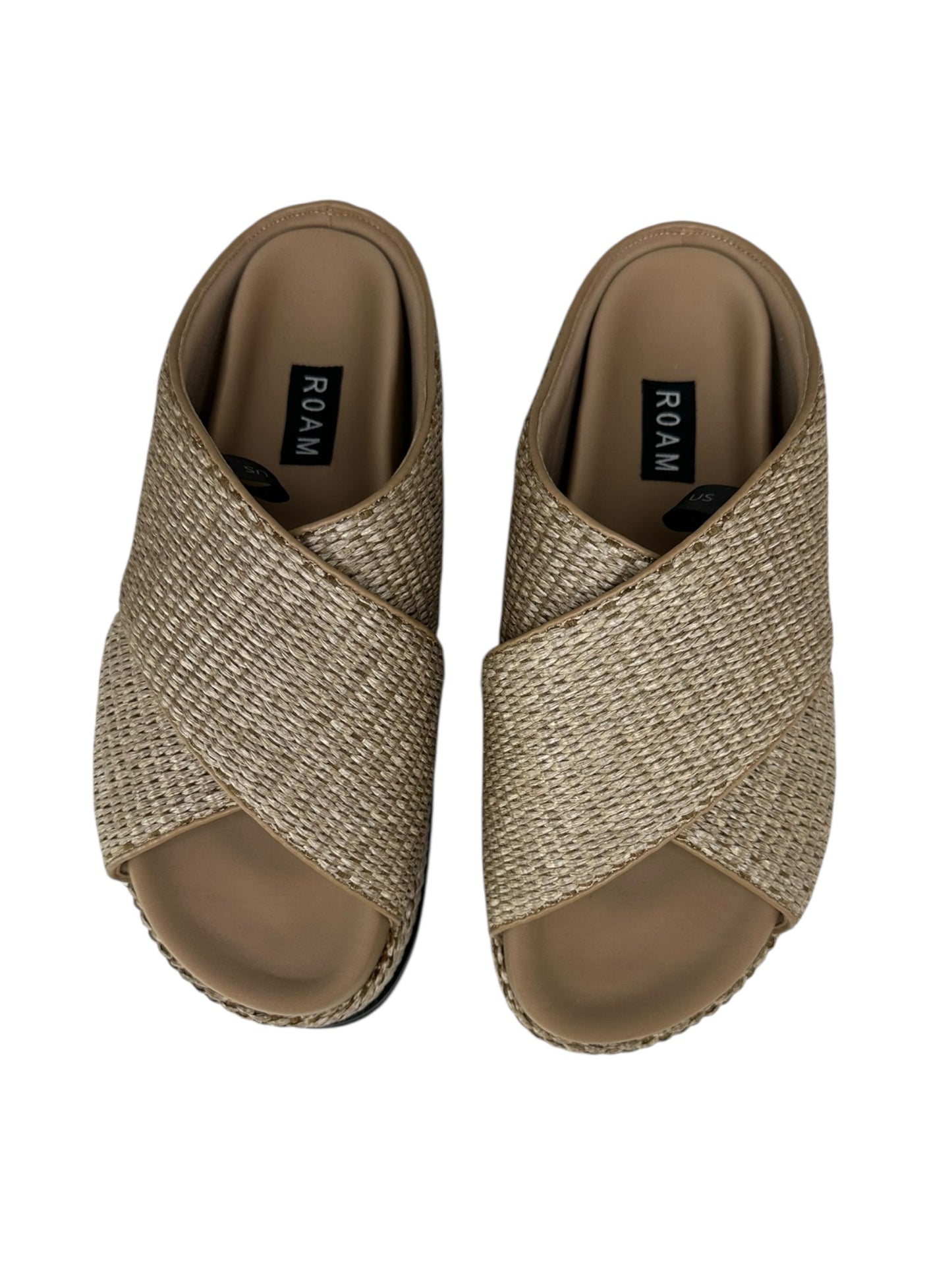 ROAM Cross Stack Raffia Platform Sandal Size 10