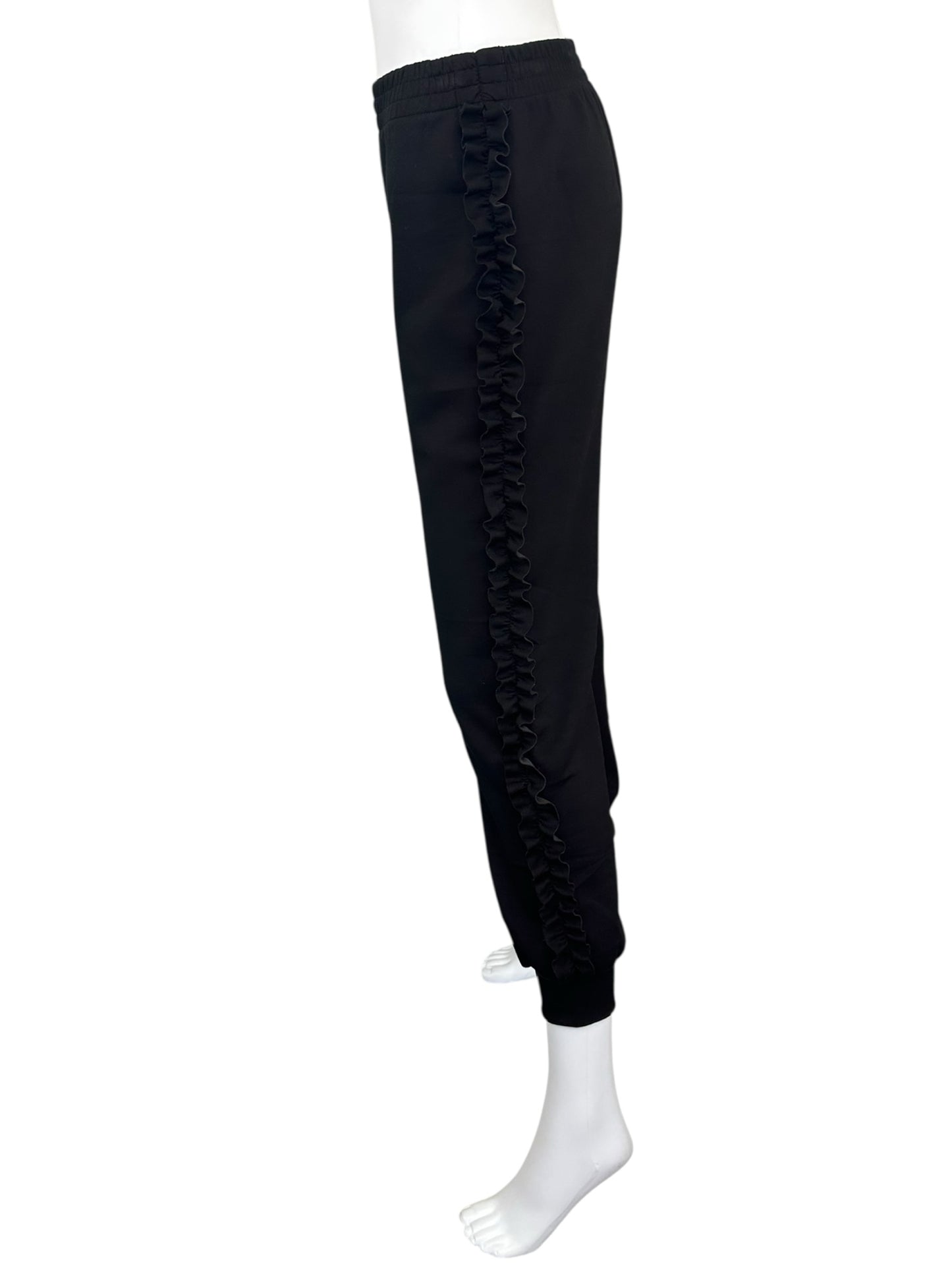 Why Dress Black Ruffle Joggers Size S