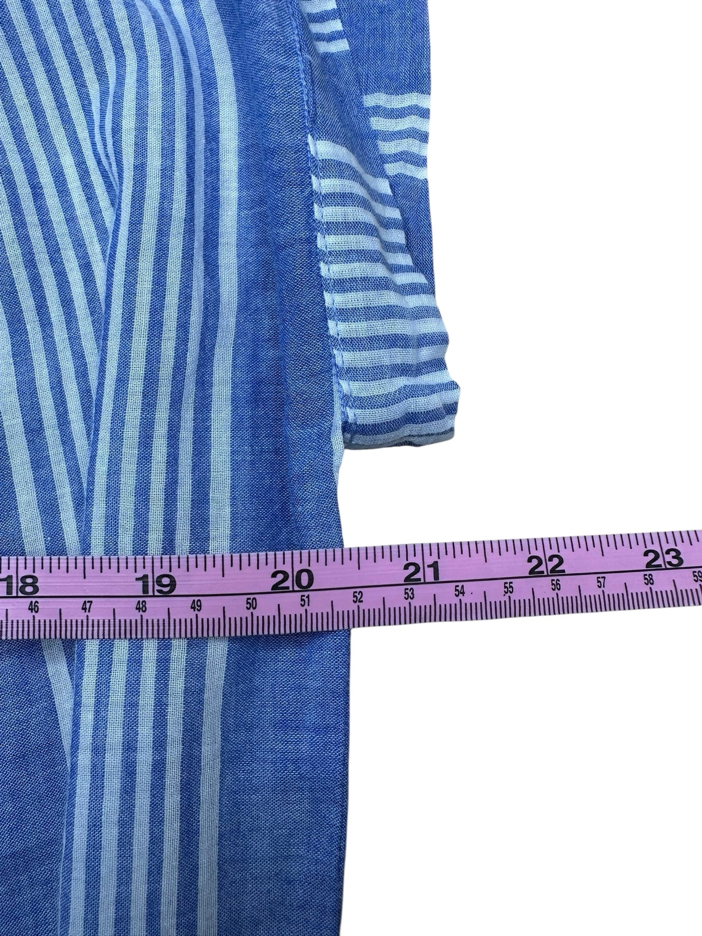 velvet BY GRAHAM & SPENCER Blue Striped Blouse Size S